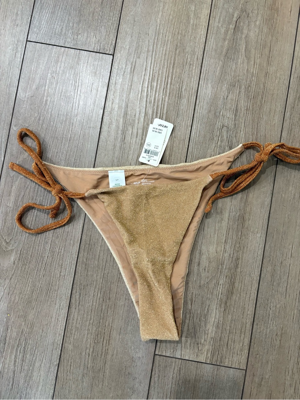 NWT Aerie Shimmering Gold Bikini Bottoms